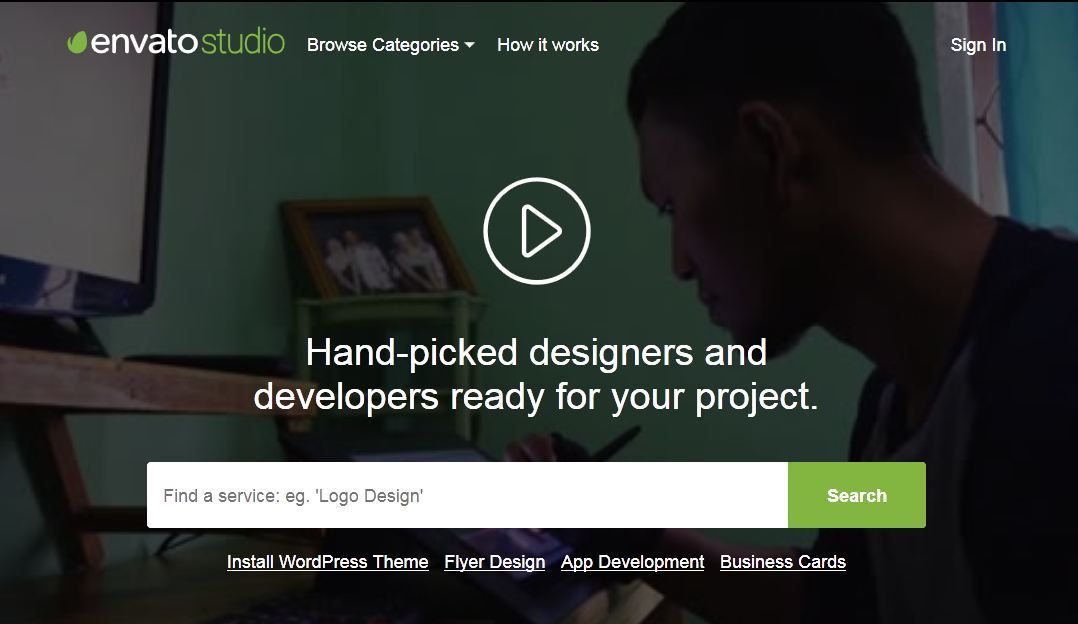 envato studio for finding WordPress developers for hire