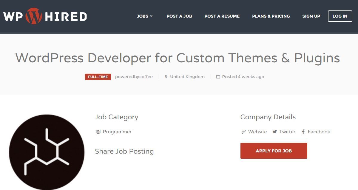 WPHired - a job board / website specifically for hiring WordPress developers