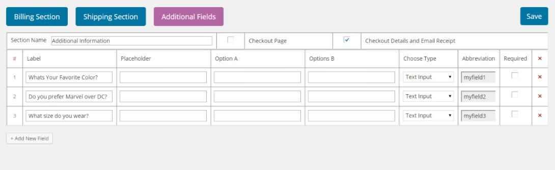 Settings of WooCommerce Checkout Manager