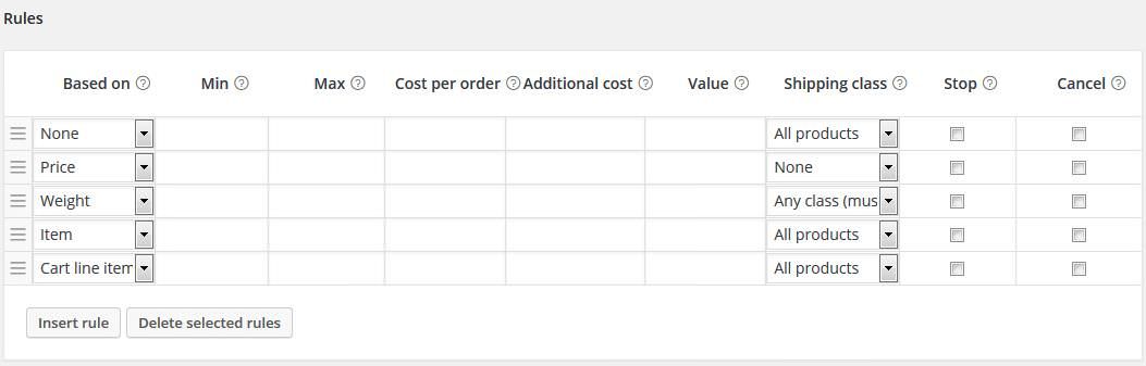 Settings for Flexible Shipping for WooCommerce