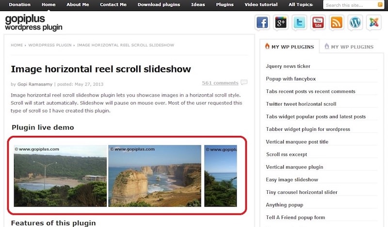 image-horizontal-reel-scroll-slideshow