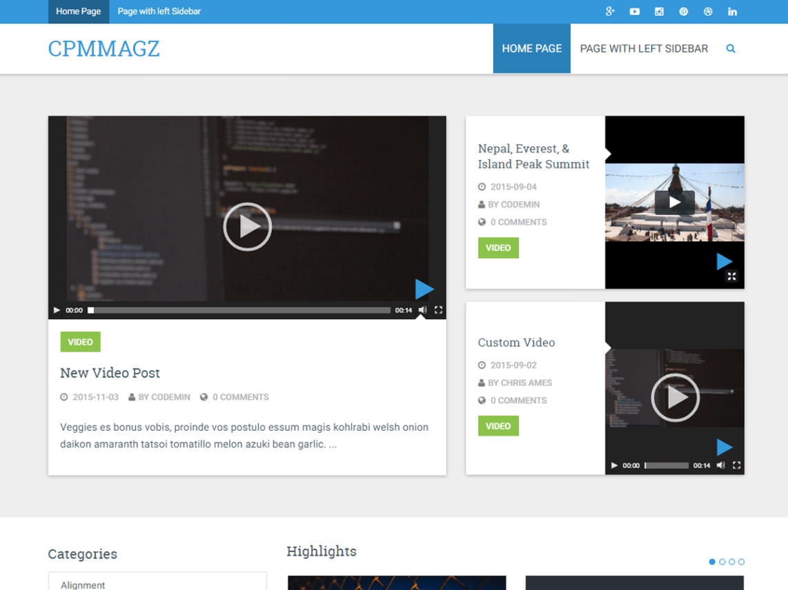 CPMmagz is a magazine focused theme