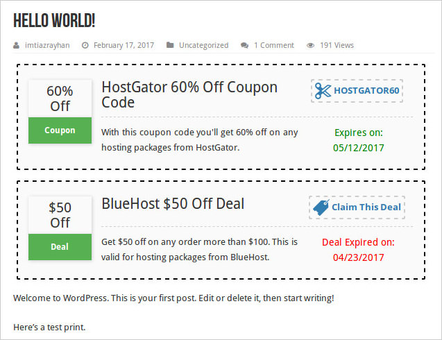 WP Coupons and Deals