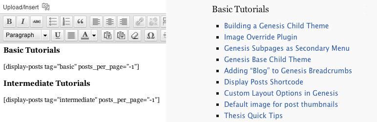 Display Posts Shortcode