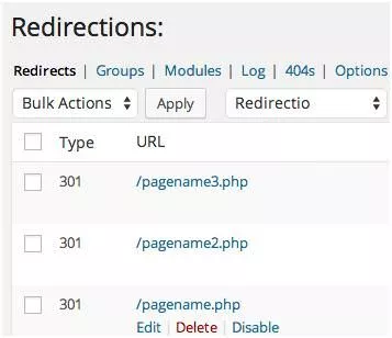 Redirection's settings page