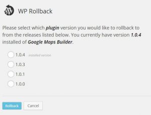wordpress rollback